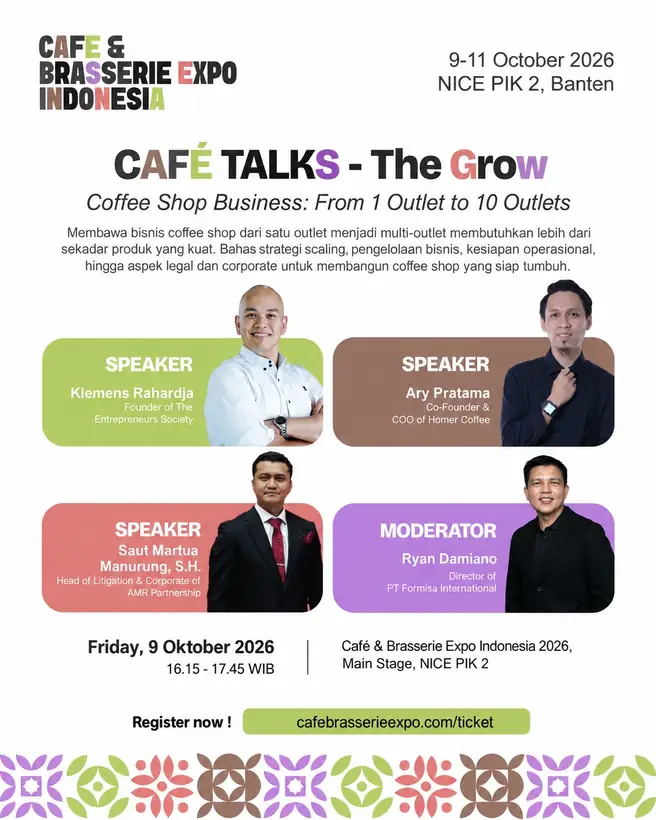 Cafe Talks - The Grow speaker poster with Klemens Rahardja